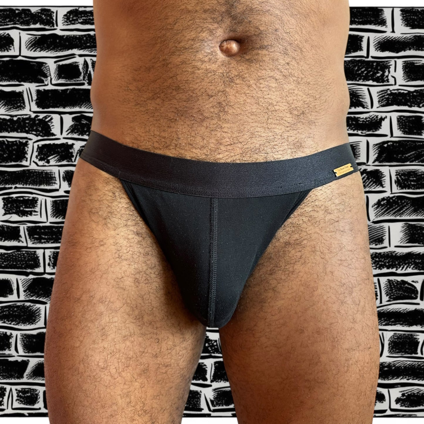 Jockstrap homme Le Beau Tom - noir, confort, marque française, design lyonnais, sexy, vue de face
