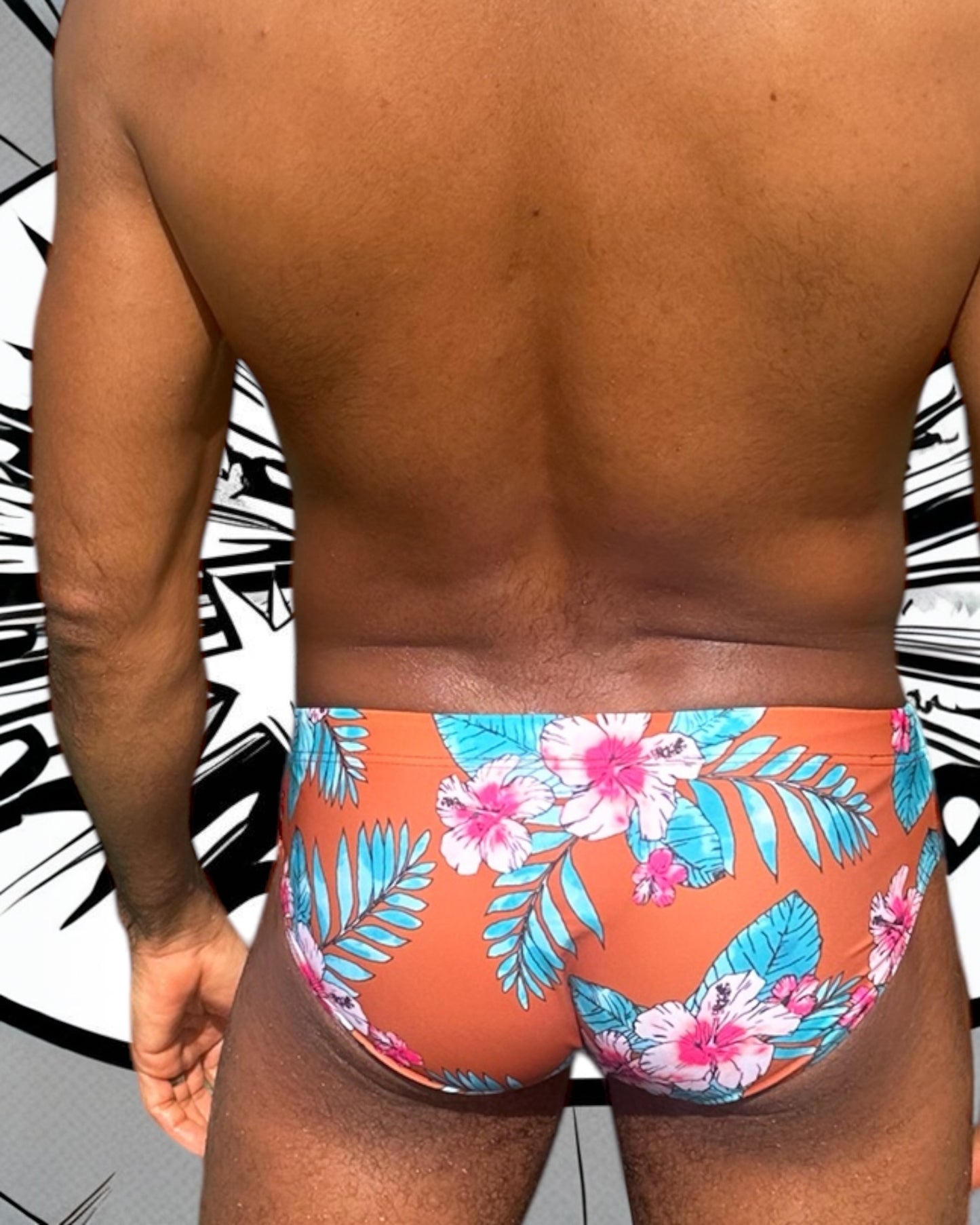 Vue de dos du maillot de bain de la marque Française Le Beau Tom, pour homme.