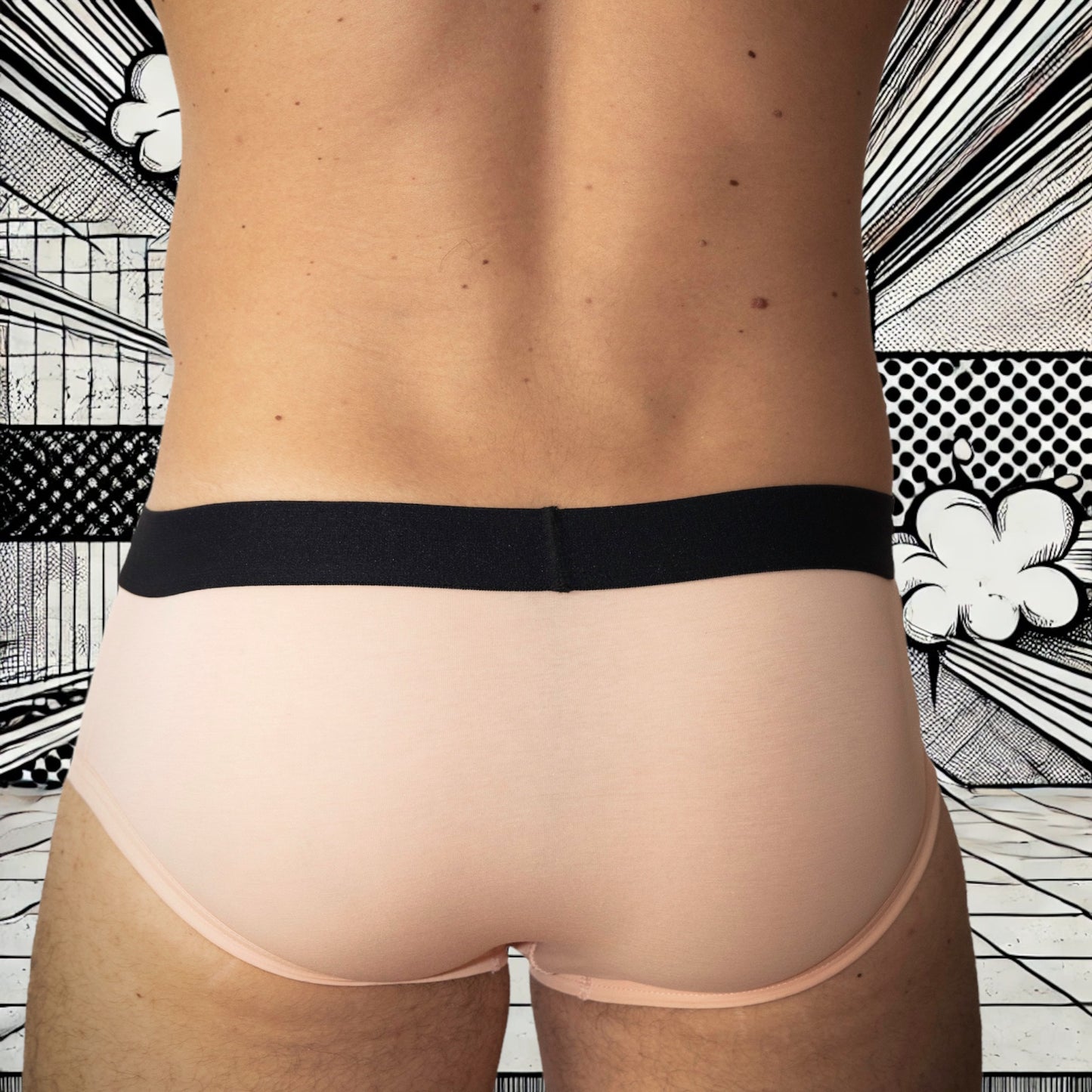 Slip homme Le Beau Tom - rose saumon, confort, marque française, design lyonnais, fabrication Portugal, vue de dos