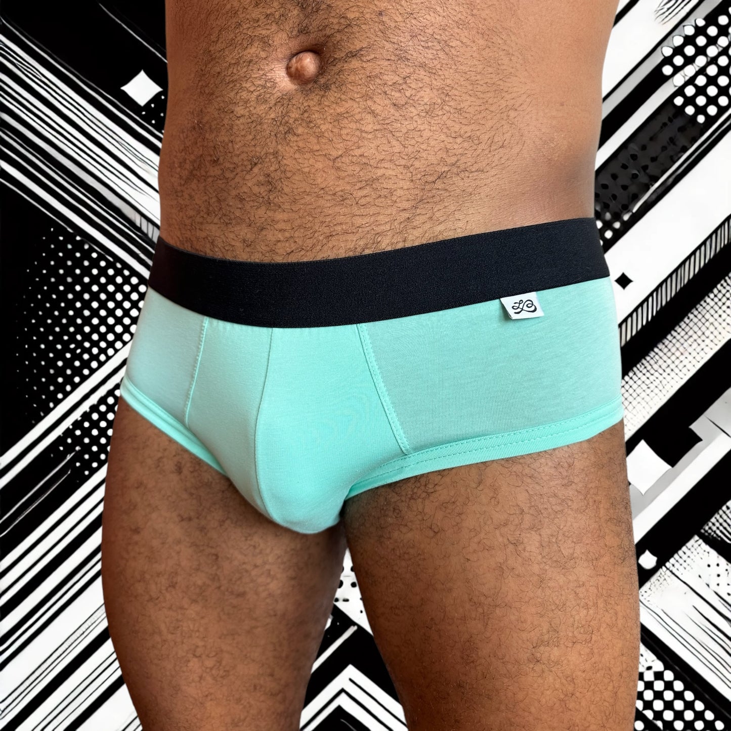 Slip homme Le Beau Tom - vert, confort, marque française, design lyonnais, fabrication Portugal, vue face