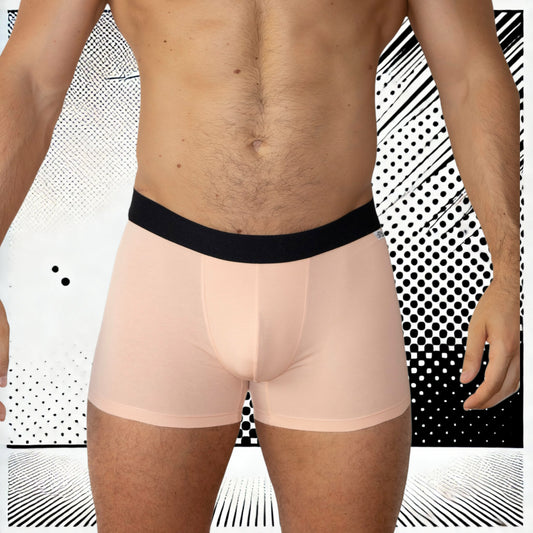 Boxer en Coton pour Homme - Couleur Rose Saumon | Sous-vêtement Confortable et Respirant