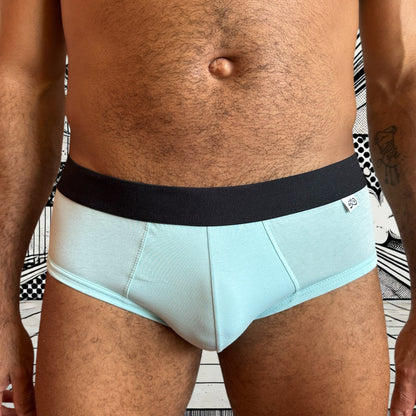 Men's Cotton Briefs - Pastel Blue: Daily Comfort & Lightness