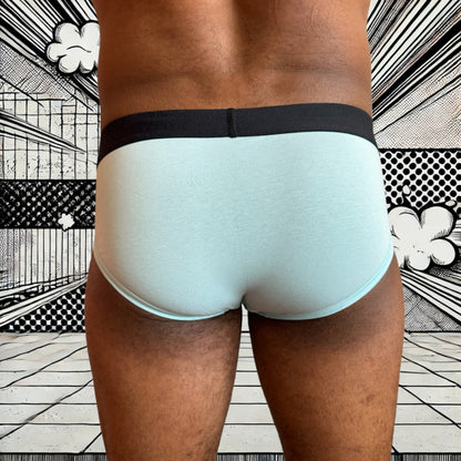 Men's Cotton Briefs - Pastel Blue: Daily Comfort & Lightness