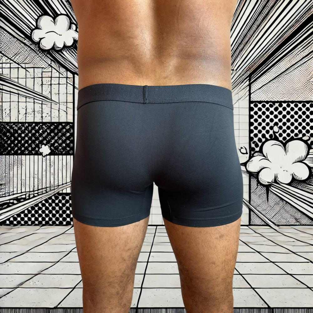 
                  
                    Boxer homme Le Beau Tom - noir, confort, marque française, design lyonnais, fabrication Portugal, vue de dos
                  
                