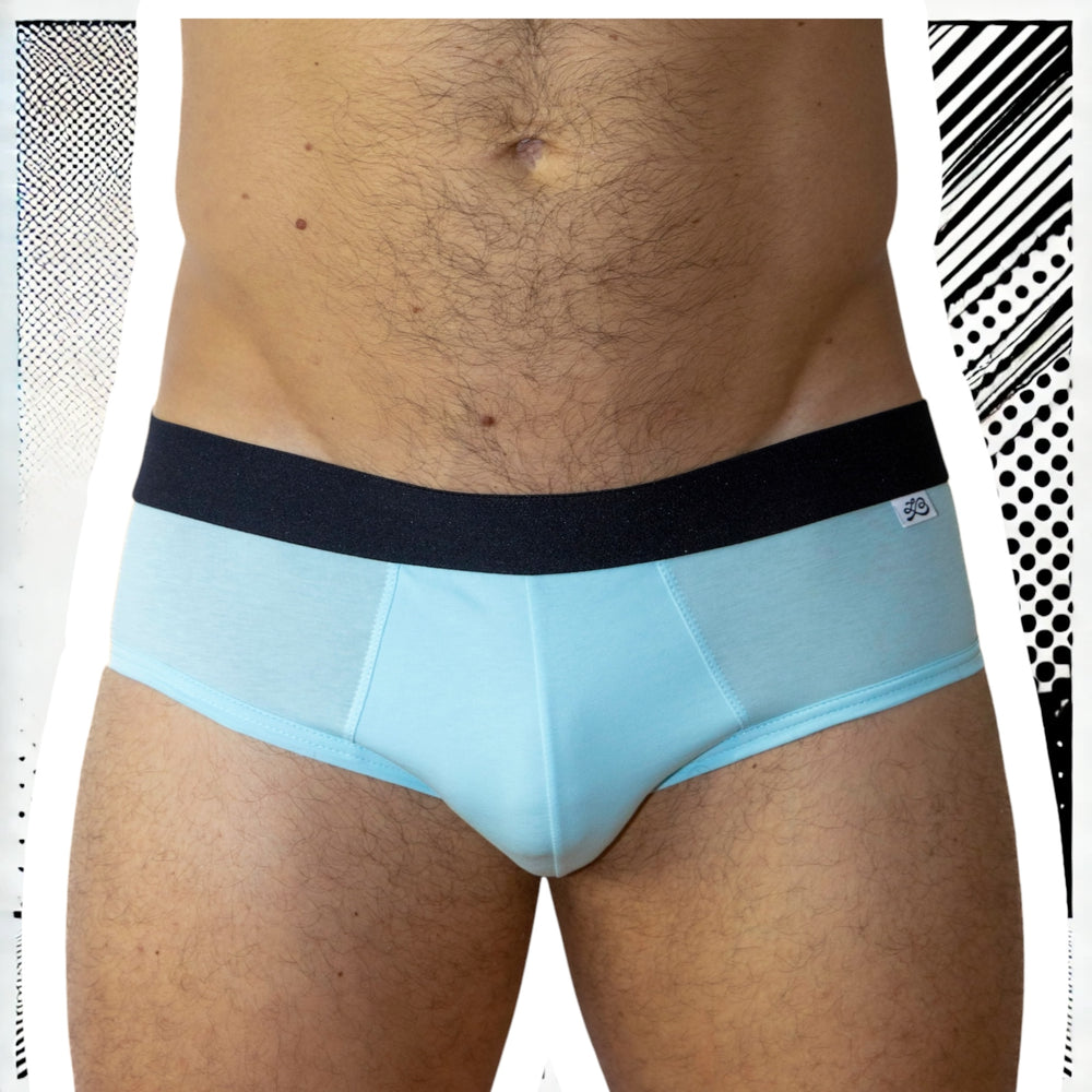 Slip homme Le Beau Tom - bleu, confort, marque française, design lyonnais, fabrication Portugal, vue de face