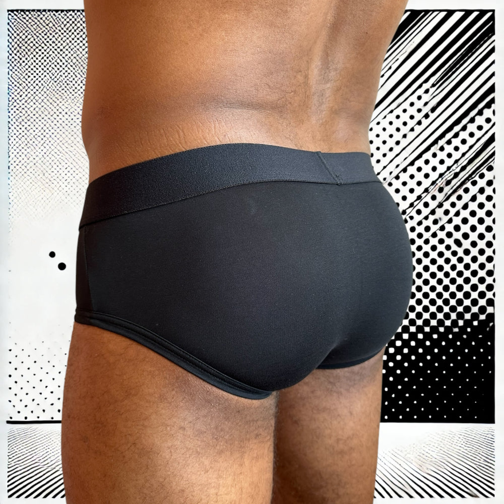 
                  
                    Slip homme Le Beau Tom - noir, confort, marque française, design lyonnais, fabrication Portugal, vue dos
                  
                