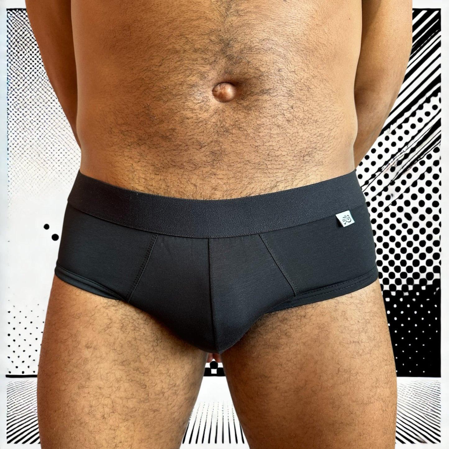 Slip homme Le Beau Tom - noir, confort, marque française, design lyonnais, fabrication Portugal, vue de face