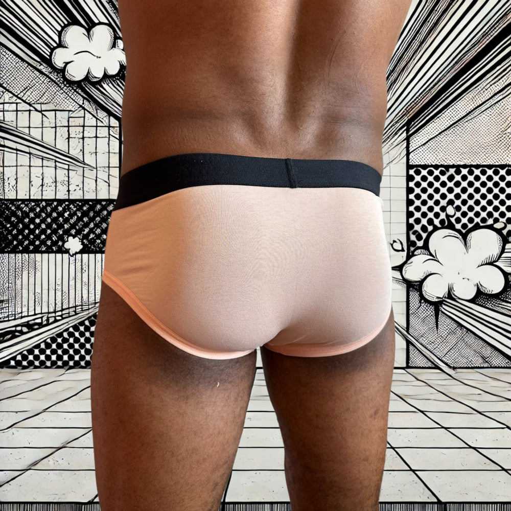 
                  
                    Slip homme Le Beau Tom - rose saumon, confort, marque française, design lyonnais, fabrication Portugal, vue dos
                  
                