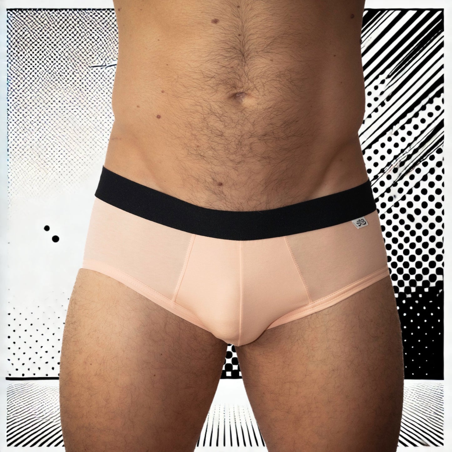 Slip homme Le Beau Tom - rose saumon, confort, marque française, design lyonnais, fabrication Portugal, vue de face