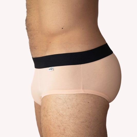 Men's Cotton Briefs - Salmon Pink: Daily Comfort & Lightness