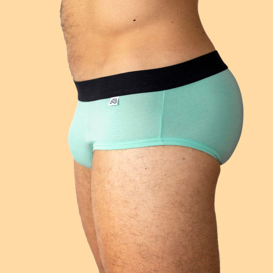 Men's Cotton Briefs - Electric Green: Daily Comfort & Lightness