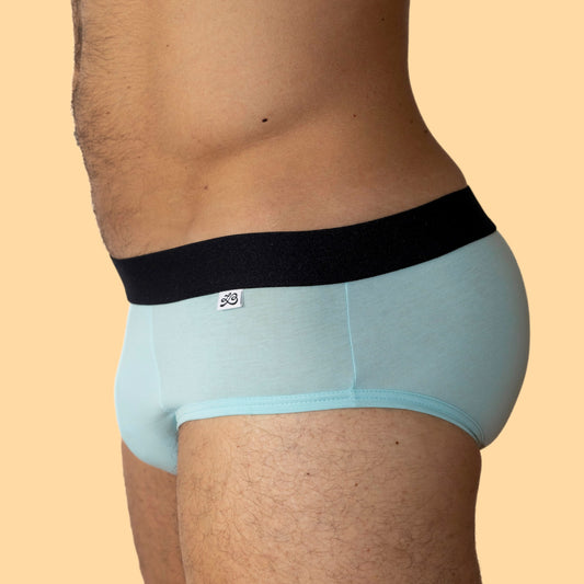 Men's Cotton Briefs - Pastel Blue: Daily Comfort & Lightness